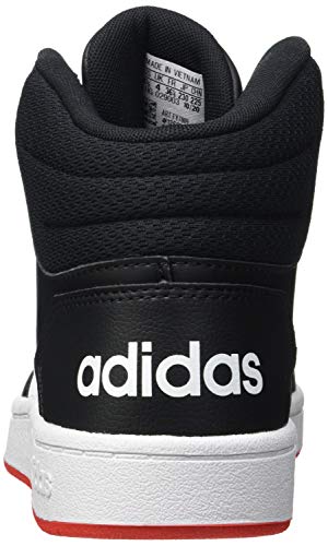adidas Hoops Mid 2.0, Basketball Shoe, Core Black/Footwear White/Vivid Red, 39 1/3 EU