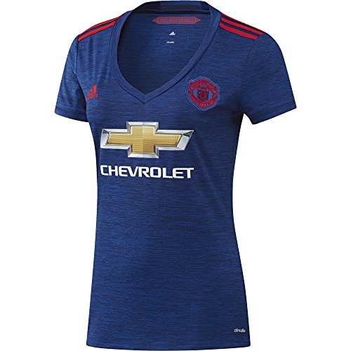 adidas JSY W Camiseta 2ª Equipación Manchester United 2015/16, Mujer, Azul/Rojo, XXS