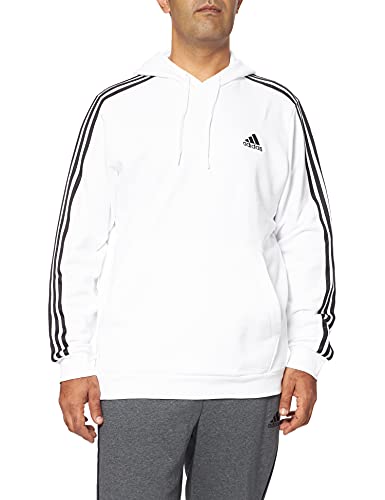 adidas M 3S FL HD Sweatshirt, White/Black, Mens