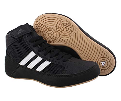 adidas Men's Boy's HVC2 Wrestling Mat Shoe Ankle Strap 2 Colors AQ3325 (8, Black)