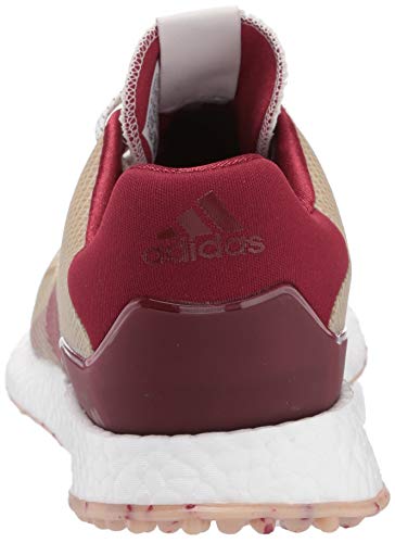 adidas Men's Crossknit DPR Golf Shoe, Chalk White/Collegiate Burgundy/Alumina, 8.5 Medium US