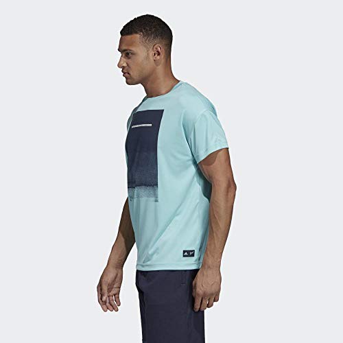 adidas Parley GRAP tee Camiseta de Tenis, Hombre, espazu, L