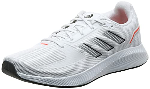 adidas Runfalcon 2.0, Sneaker Hombre, Footwear White/Silver Metallic/Solar Red, 46 EU