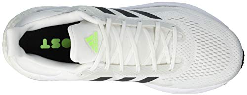 adidas Solar Glide 3 Running Shoe, White/Black/Signal Green, 7.5