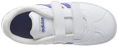 adidas VL Court 2.0 CMF, Sneaker, Cloud White/Team Royal Blue/Vivid Red, 34 EU