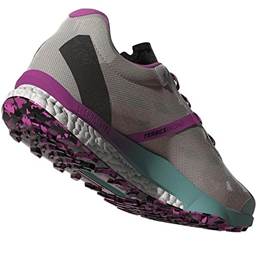 adidas Women's Terrex Speed Ultra Trail Running Shoe, Cloud White/Acid Mint/Screaming Pink - 7.5