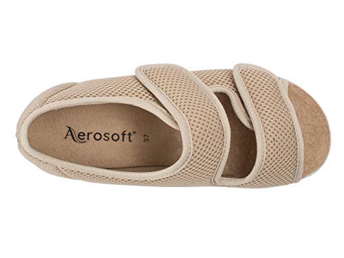 Aerosoft Reha Stretch 06 - Sandalias para hombre y mujer, beige, 37 EU