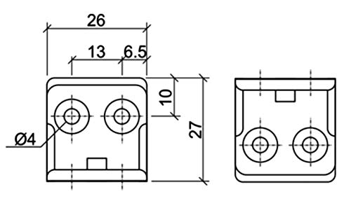 AERZETIX: 50 Escuadras de ángulo Racor Refuerzo plástico Gris para ensamblaje de Muebles Panel 27/27/26mm C41532