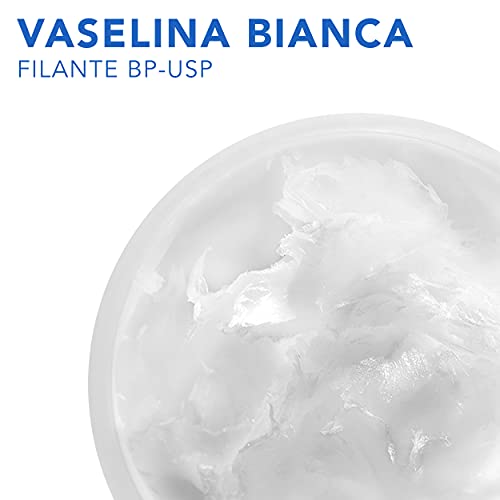 AIESI® Vaselina blanca fibrosa pura Ph.Eur. tarro de 1 kg para uso Médico Dermatológico y Profesional, Made in Italy