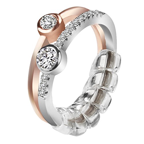 Ajustador del tamaño del anillo, Medidor de anillos con paño de pulido plateado, Resizer del anillo apto para anillos sueltos, Conjunto de 12, 3 Tamaños: 2 mm / 3 mm / 4 mm