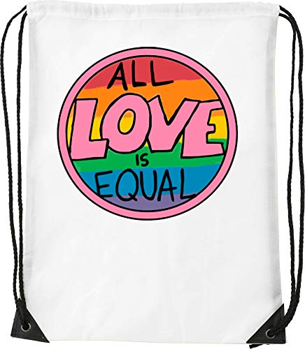 All Love Is Equal LGBT Style Rough Vector Bolsa con cordón Saco Senderismo Gimnasio