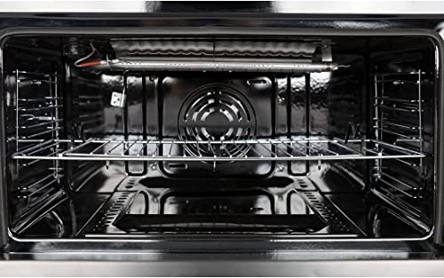 ALPHA Cocina de Gas VULCANO ELITE-90 Cristal Negro. Encendido automático y temporizador en horno. **Alta Gama**