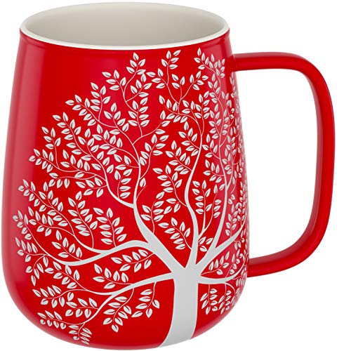 amapodo Taza de café grande – Taza de porcelana con asa 600 ml – XXL oficina taza café – Jumbo taza de café rojo – Idea de regalo para mujeres hombres