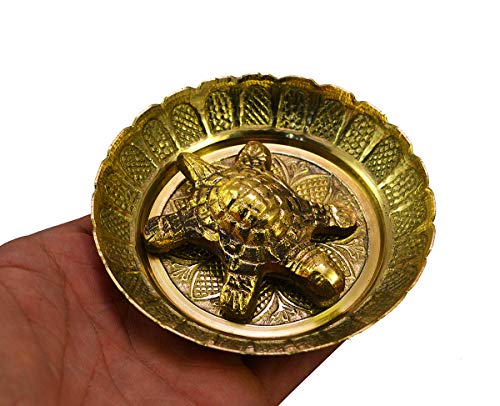 Amazing India Online Sarva Ichha Tortoises Meru Yantra en latón/Regalo religioso y decoración