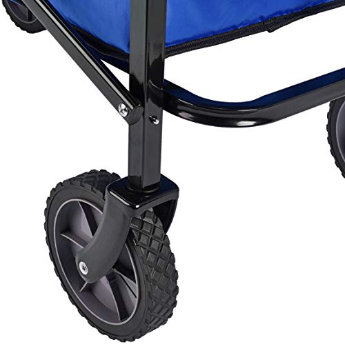 Amazon Basics - Carreta plegable para jardín y aire libre con bolsa de cubierta, azul