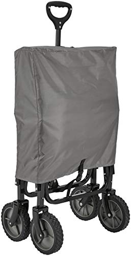 Amazon Basics - Carreta plegable para jardín y aire libre con bolsa de cubierta, gris