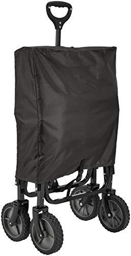 Amazon Basics - Carreta plegable para jardín y aire libre con bolsa de cubierta, negro