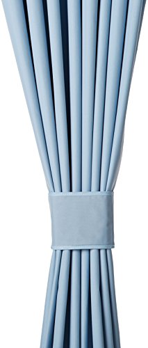 Amazon Basics - Cortinas opacas con aislamiento térmico y alzapaños, 2 unidades, 117 x 137 cm, Azul
