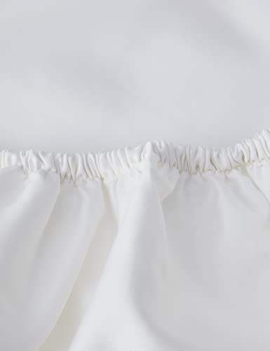 Amazon Basics - Sábana bajera ajustable (algodón satén 400 hilos, antiarrugas) Blanco - 180 x 200 x 30 cm