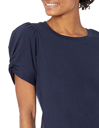 Amazon Essentials Classic Fit Twist Sleeve Crew Neck T-Shirt Camiseta, Azul Marino, M