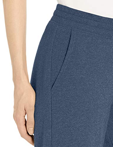 Amazon Essentials French Terry Fleece Wide-Leg Crop Sweatpant Pantalones Deportivos, Azul Marino Mezcla, S