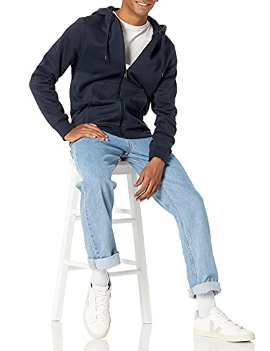 Amazon Essentials Full-Zip Hooded Fleece Sweatshirt Sudadera, Azul (Navy), Large