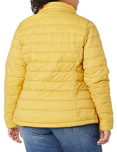 Amazon Essentials Lightweight Water-Resistant Packable Puffer Jacket Chaqueta, Amarillo Oscuro, M