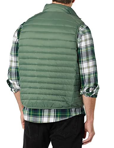 Amazon Essentials Lightweight Water-Resistant Packable Puffer Vest Chaleco de plumón, Verde, M