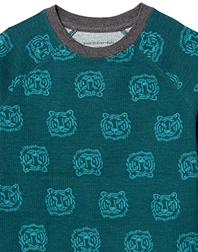 Amazon Essentials Long-Sleeve Knit Thermals Camisa, Verde, Tigre, 10 años, Pack de 3