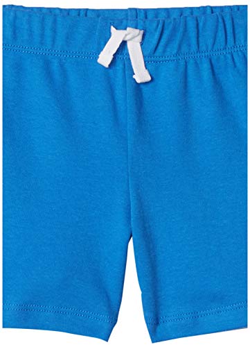 Amazon Essentials - Pack de 3 pantalones cortos con cintura elástica para niño, Blue/Grey Solid, 85 cm