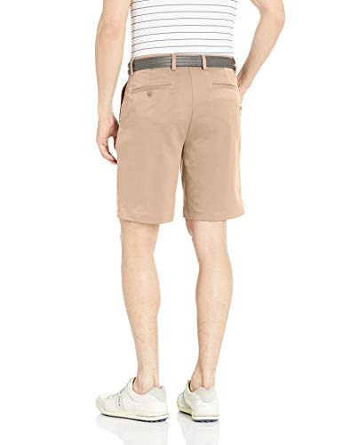 Amazon Essentials Pantalón Corto de Golf Elástico de Ajuste Clásico Hombre, Marrón Caqui, 33W