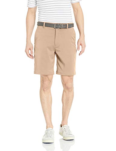 Amazon Essentials Pantalón Corto de Golf Elástico de Ajuste Clásico Hombre, Marrón Caqui, 33W