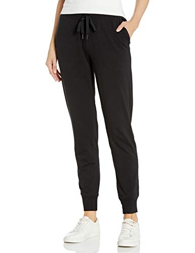 Amazon Essentials - Pantalón de mujer de algodón terry para correr, Negro, US XXL (EU 3XL - 4XL)