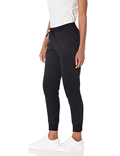 Amazon Essentials – Pantalón deportivo de felpa para mujer, Negro (black), US L (EU L-XL)