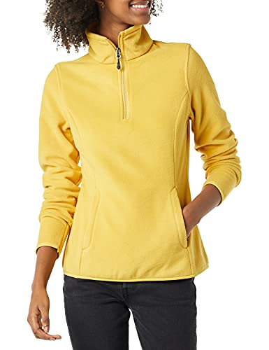 Amazon Essentials Quarter-Zip Polar Fleece Jacket Chaqueta de Forro, Amarillo Oscuro, S