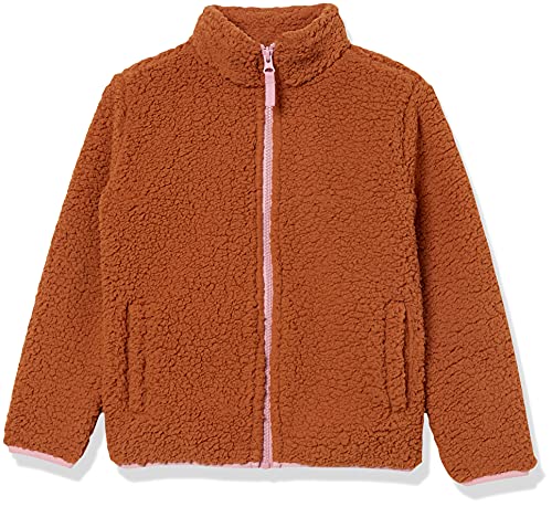 Amazon Essentials Sherpa Fleece Full-Zip Jacket Chaqueta de Forro Polar, Marrón Claro, 4-5 años