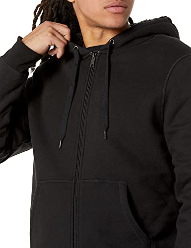 Amazon Essentials Sherpa Lined Full-Zip Hooded Fleece Sweatshirt Novelty-Hoodies, Negro, US M (EU M)