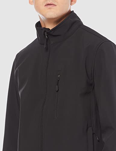 Amazon Essentials Water-Resistant Softshell Jacket Chaqueta, Negro (Black), Large