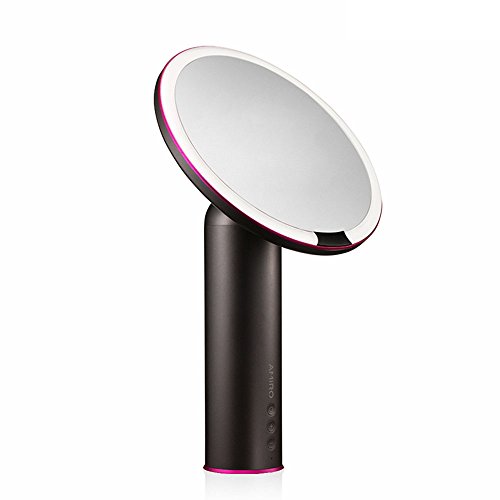 Amiro Elegante Espejo de Maquillaje Iluminado con luz Natural LED Luces, Sensor de Movimiento, Recargable y sin Cuerda, Alta definición encimera Espejo vanidad