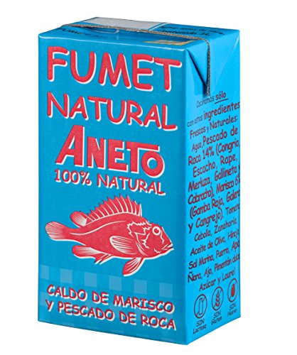 Aneto 100% Natural - Fumet de pescado y marisco - caja de 6 unidades de 1 litro