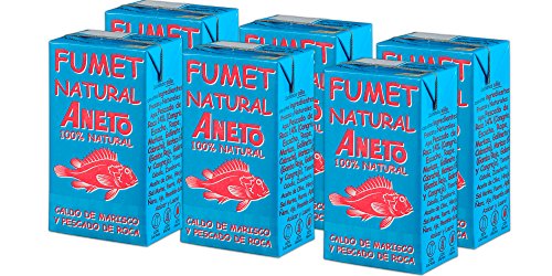 Aneto 100% Natural - Fumet de pescado y marisco - caja de 6 unidades de 1 litro