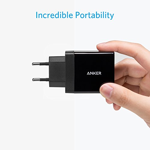 Anker 24 W Cargador USB de 2 puertos con tecnología PowerIQ para iPhone, iPad, Samsung Galaxy, Nexus, HTC, Motorola, LG, etc (Versión mejorada)