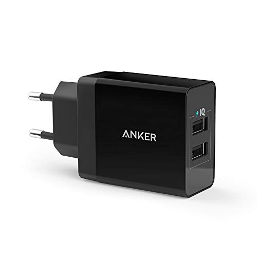 Anker 24 W Cargador USB de 2 puertos con tecnología PowerIQ para iPhone, iPad, Samsung Galaxy, Nexus, HTC, Motorola, LG, etc (Versión mejorada)