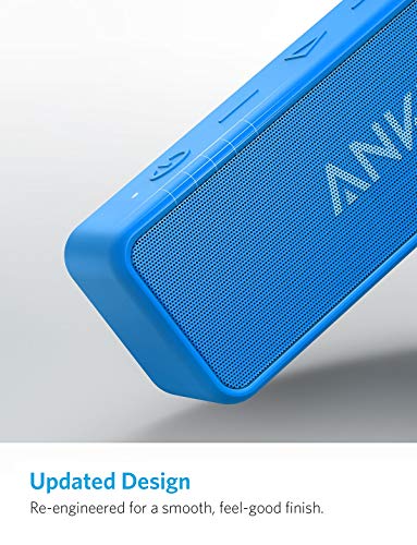 Anker SoundCore 2 Altavoz Bluetooth Portátil, Altavoz inalámbrico Impermeable con Mejores Bajos, 24 Horas de Reproducción, IPX7, Micrófono Incorporado, para iPhone, Samsung