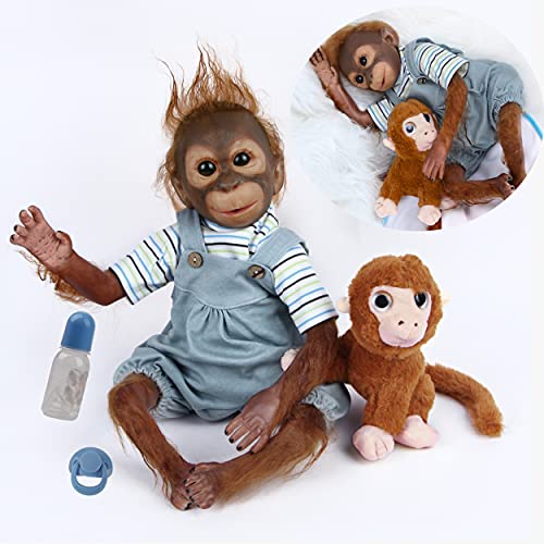 ANTBOAT Reborn Mono muñeca Silicona Suave Vinilo Reborn bebé niño 20 Pulgadas 50cm Hecho a Mano de Realista Reborn Doll