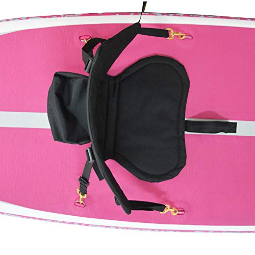Anwangda Asiento de kayak Asiento acolchado desmontable, respaldo ajustable portátil con soporte trasero para kayak, canoa, rafting pesca (negro)