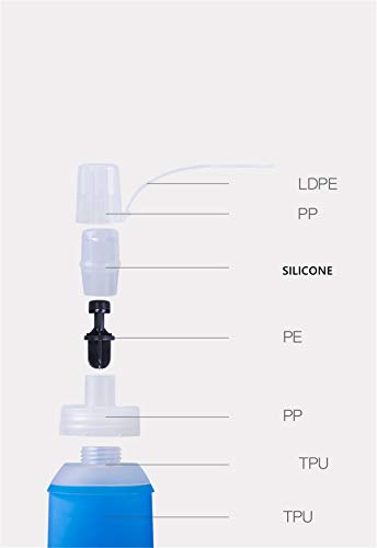 AONIJIE 450ml/500ml Soft Flask TPU Botella Bolsa de Hidratación s Ideal para Mochila de Hidratación para Correr Ciclismo Senderismo (450ML-2PCS with 2 straws)