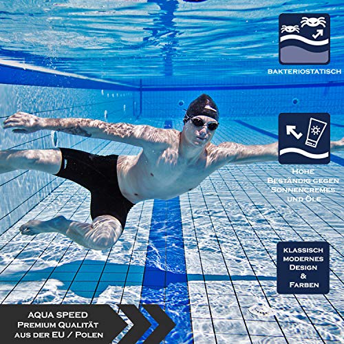 Aqua Speed Bañador Largo para Hombre | bañador Jammer hasta la Rodilla | Resistente al Cloro | protección UV | Negro | XXL