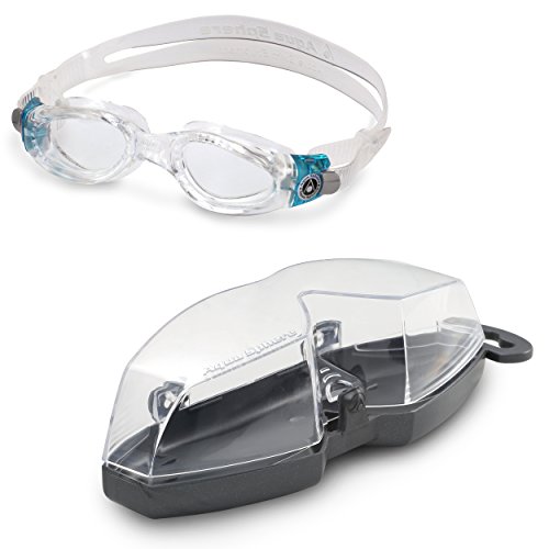Aqua Sphere Kaiman Compact Gafas de natación, Unisex, Transparente y Turquesa, Talla única