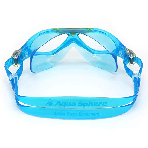 Aqua Sphere Vista Jr Gafas de natación, Azul Claro y Amarillo/Lente Transparente, Talla única